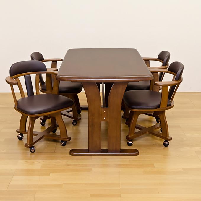 アーコール ダイニングテーブル1台、肘掛けチェア2台 セット