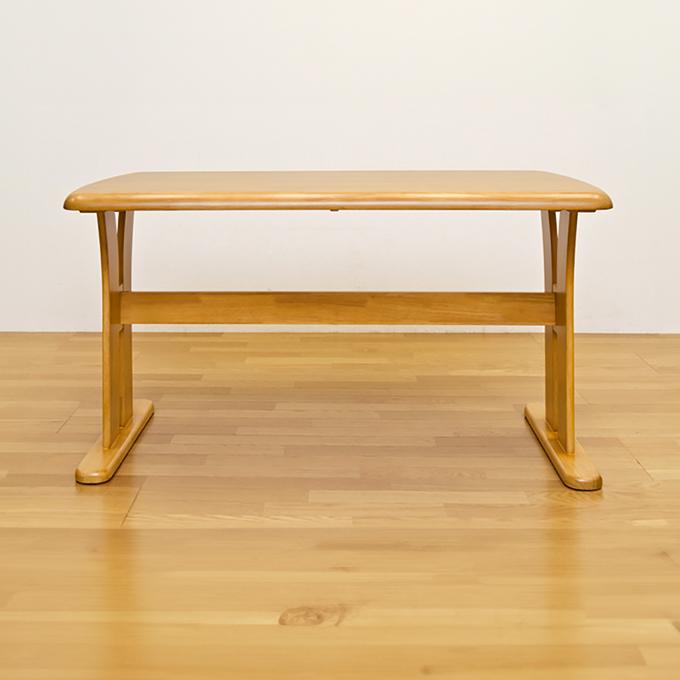 ダイニングテーブル 135cm×80cm 長方形 T字脚 脚元スッキリ 4人掛け 角丸 木製 食卓テーブル 作業台 デスク 机としても 大きめ ゆったりサイズ | ブランド登録なし | 13