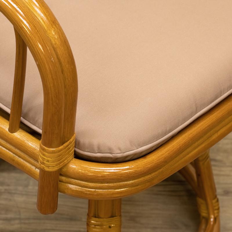 ラタン 椅子 回転式 籐のイス 肘掛け付きチェア ハイタイプ 座面