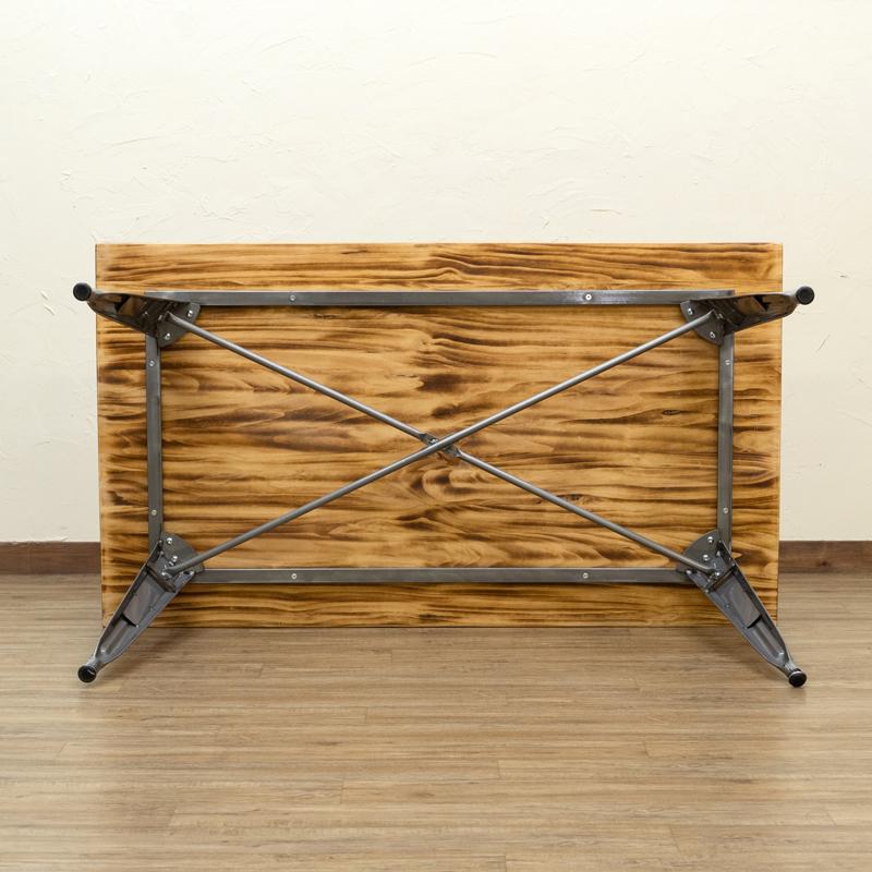 ダイニングテーブル 140cm幅 140cm×80cm パイン 木製 スチール脚 ダイニングテーブル 140cm幅 140cm×80cm パイン 木製 スチール脚