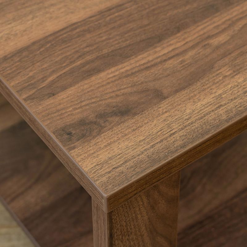 サイドテーブル 棚付 50cm幅 正方形 木製 センターテーブル 木目柄 