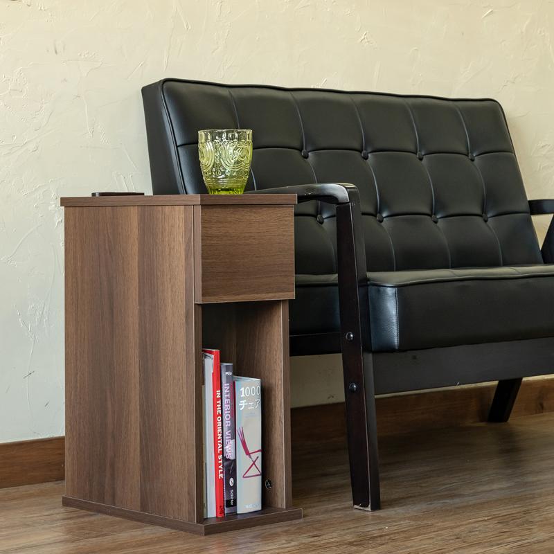 ナイトテーブル コンセント付き サイドテーブル 幅20cm チェスト