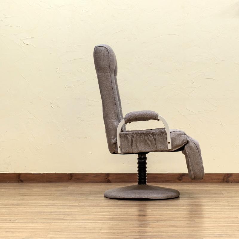 リクライニングチェア フット付き 昇降式 回転式 おしゃれ ハイバック