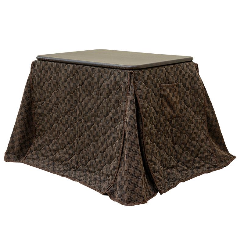 ダイニングこたつ 掛布団付き 正方形 80×60cm ハイタイプ 2点