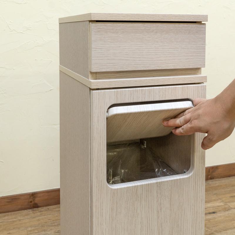 【送料無料】フラップ式ダストボックス 1分別 ゴミ箱 キャスター付き 木目調 送料無料】フラップ式ダストボックス 1分別 ゴミ箱 キャスター