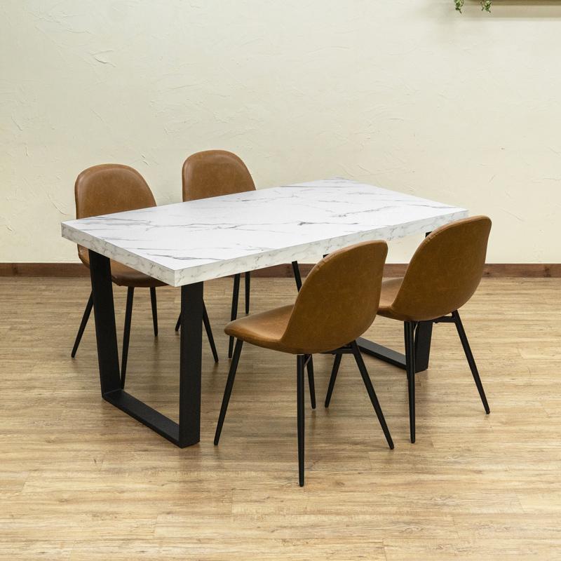 ダイニングテーブル 140cm×80cm スチール脚 おしゃれ 石材調 ダイニングテーブル 140cm×80cm スチール脚 おしゃれ 石材調