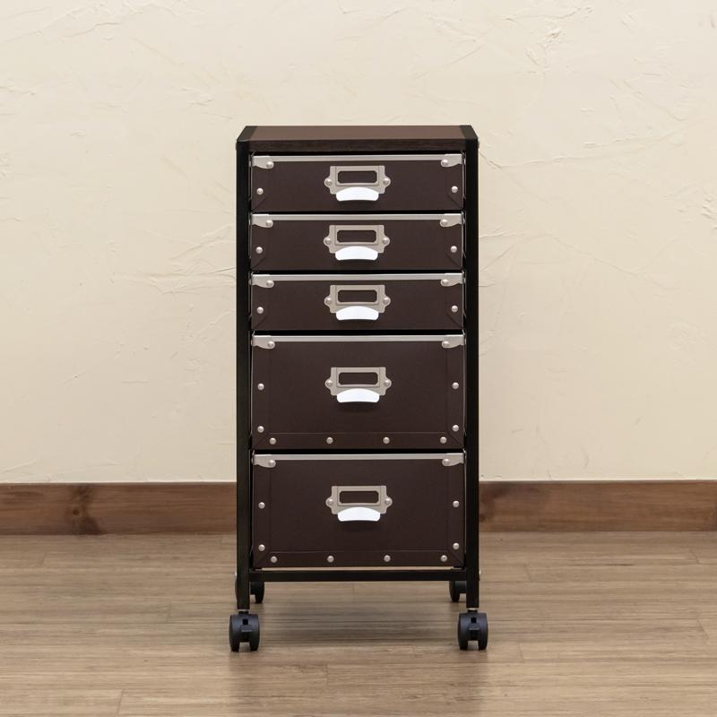 収納チェスト 5段 引き出し ワゴン デスクサイドチェスト 書類入れ A4