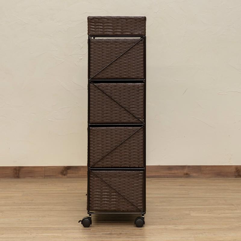 Amazon｜湿気に強い人工ラタン ランドリーバスケット 4段 引き出し 幅