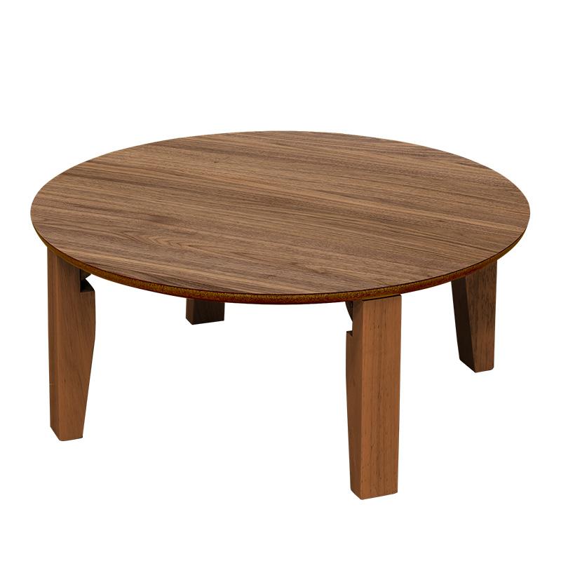 ウォールナット 木製／円形ローテーブル 65cm 折りたたみ式 折りたたみテーブル 丸型 65cm幅 木製 円 折れ脚ローテーブル