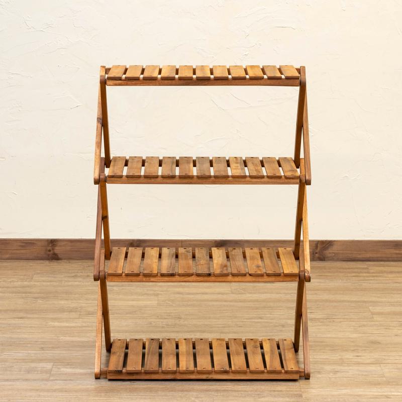 棚4段 60cm幅 高さ85cm 木製ラック 下駄箱 シューズラックにも