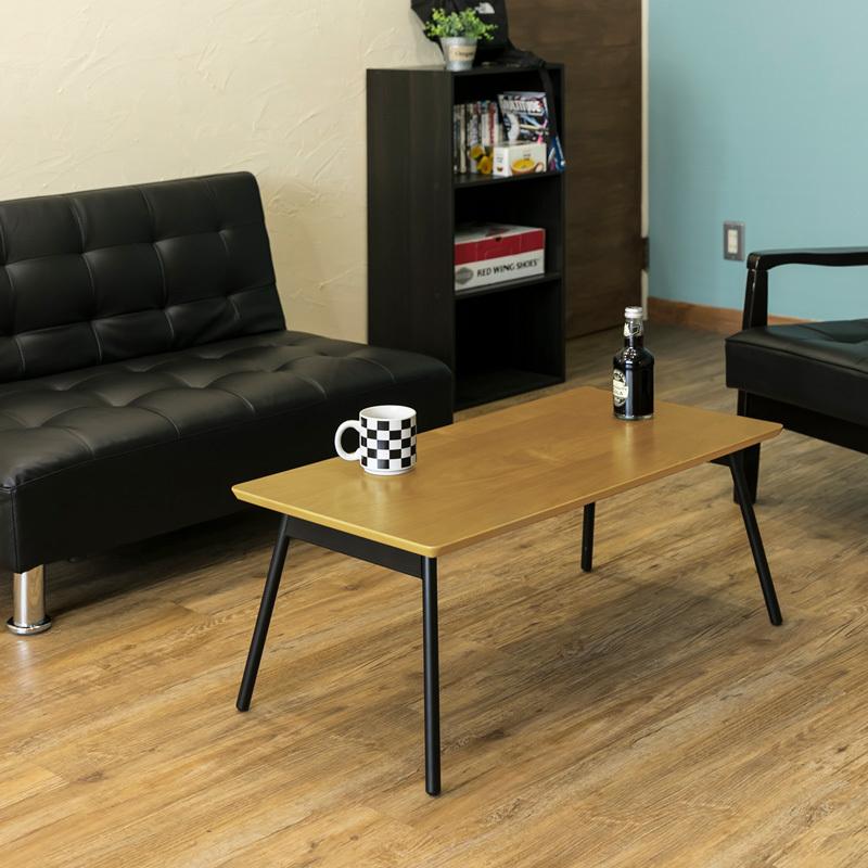 折りたたみテーブル 80cm×40cm 折れ脚センターテーブル 木製天板