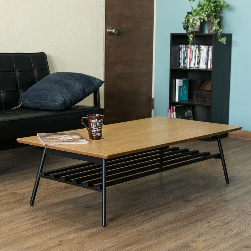 折りたたみテーブル 棚付 120cm センターテーブル おしゃれ 折りたたみテーブル 棚付 120cm センターテーブル おしゃれ