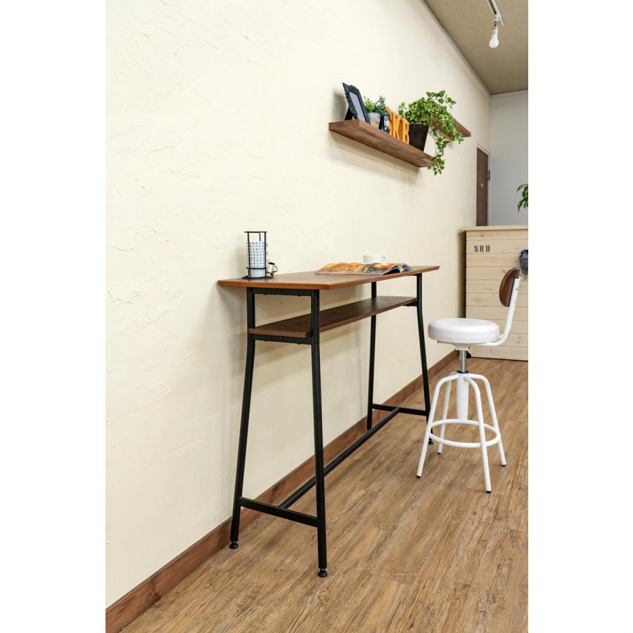 カウンターテーブル ハイテーブル 120cm幅 高さ87.5cm 薄型 バー