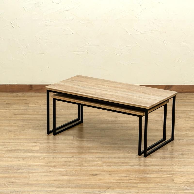 センターテーブル 大小2台セット 90cm幅 80cm幅 入れ子 重ねて センターテーブル 大小2台セット 90cm幅 80cm幅 入れ子 重ねて