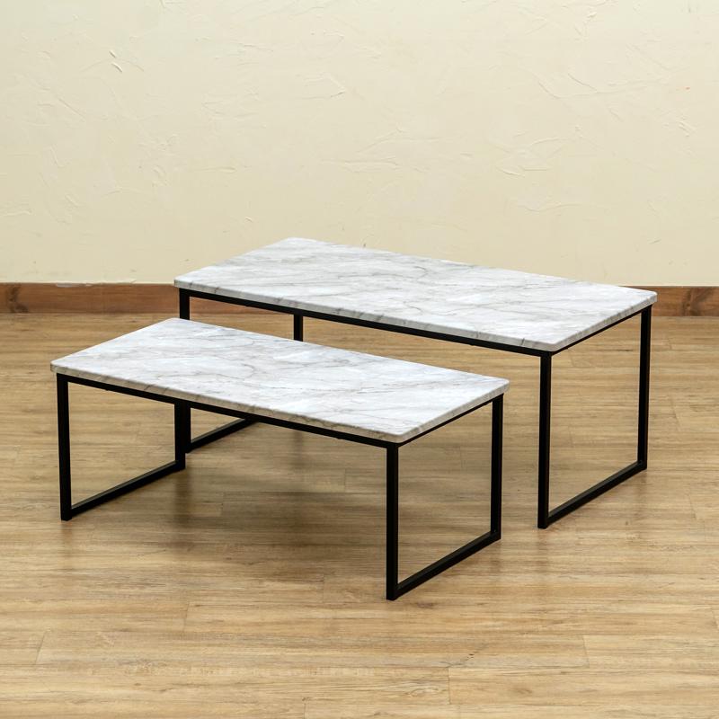 センターテーブル 大小2台セット 90cm幅 80cm幅 入れ子 重ねて センターテーブル 大小2台セット 90cm幅 80cm幅 入れ子 重ねて