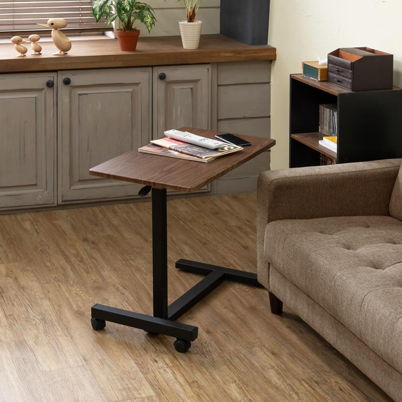 スタンディングデスク サイドテープル 68～101cm キャスター フック付き スタンディングデスク サイドテープル 68～101cm キャスター