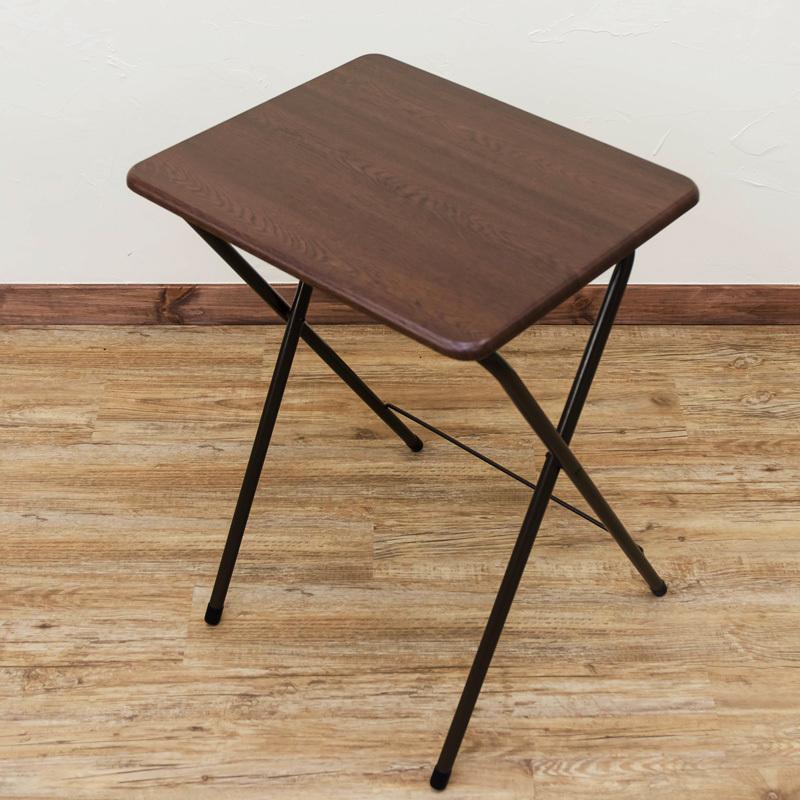 折りたたみテーブル デスク 48cm×40cm 木目柄 ミニテーブル ハイタイプ 高さ70cm｜adhoc-style｜16