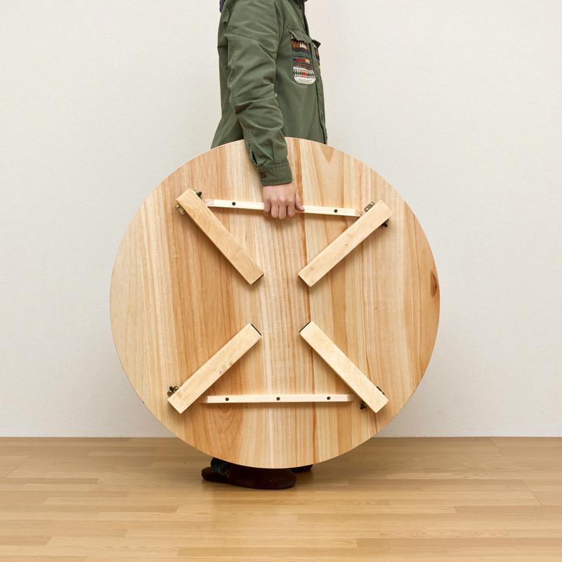 HR588 円卓　ちゃぶ台　テーブル 折りたたみ脚 木製 座卓 丸90cm 折りたたみテーブル 丸型 90cm 天然木製 ちゃぶ台 円卓 折れ脚