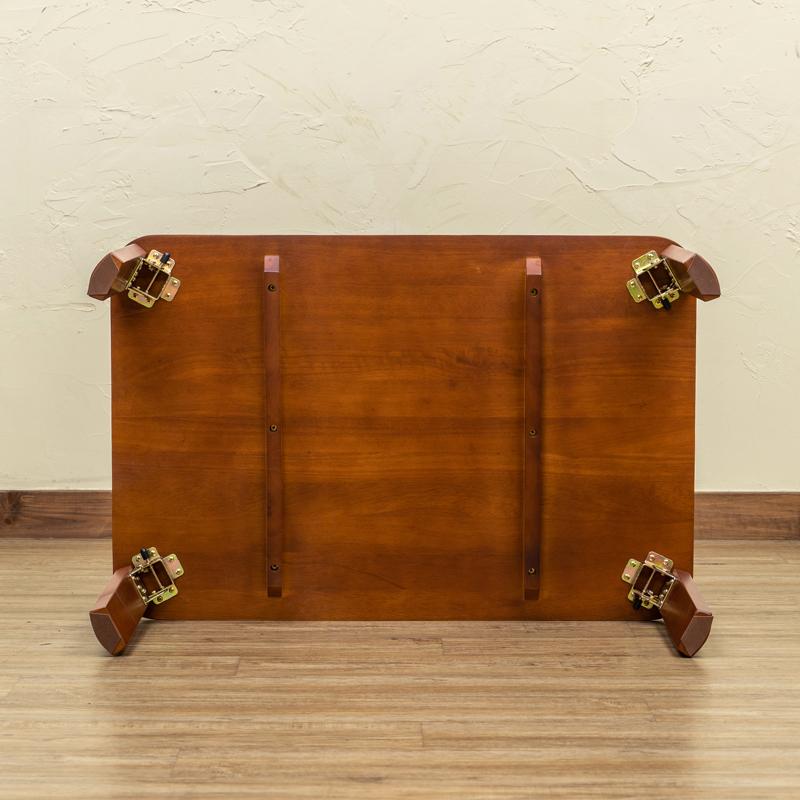 折りたたみテーブル 75cmx50cm 天然木製 ちゃぶ台 折れ脚 ロー