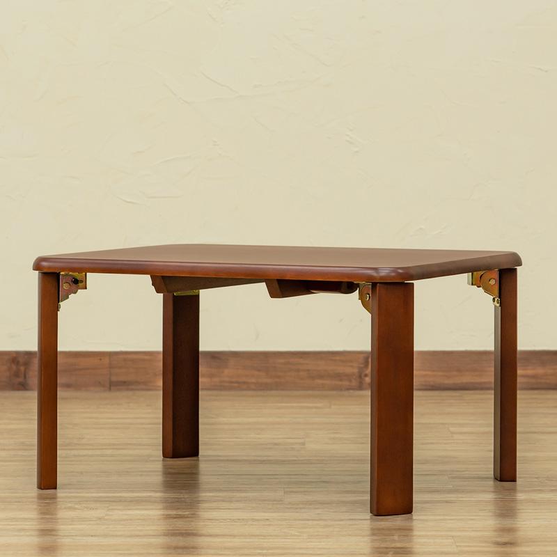 折りたたみテーブル 60cm×45cm 天然木製 ちゃぶ台 座卓 継脚式