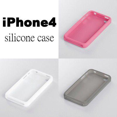 iPhone 4専用 優しい手触りの高品質シリコンケース /ホワイト/ブラック/ピンク | 