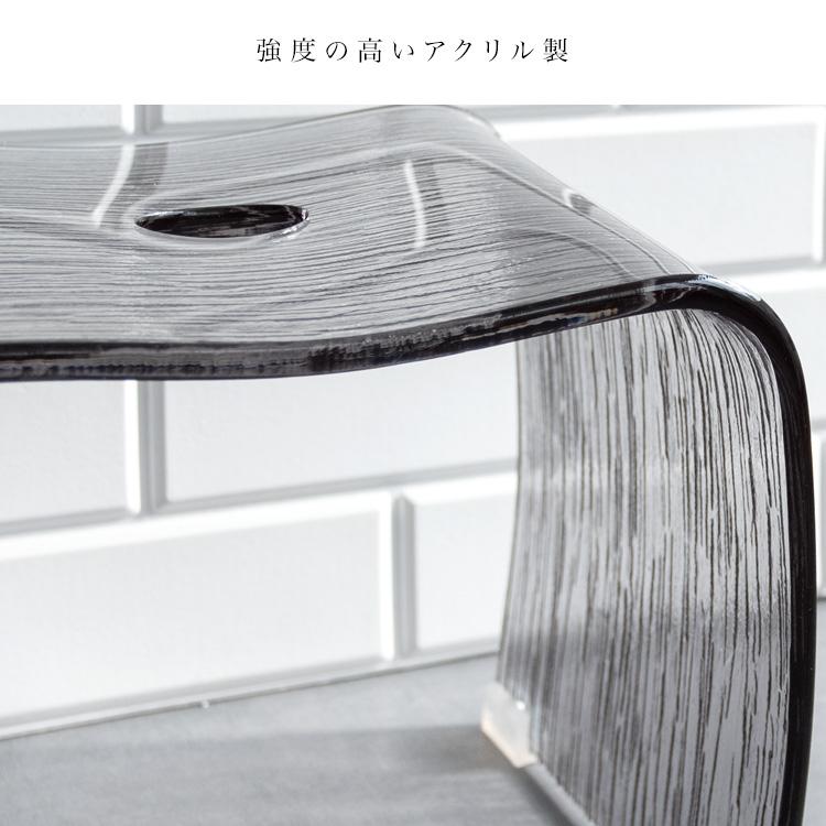 アクリルバスチェア Ray（レイ）おしゃれ 風呂椅子 バスグッズ 風呂椅子 入浴 シャワー アクリルバスチェア クリア グレー 樹皮柄 |  | 07