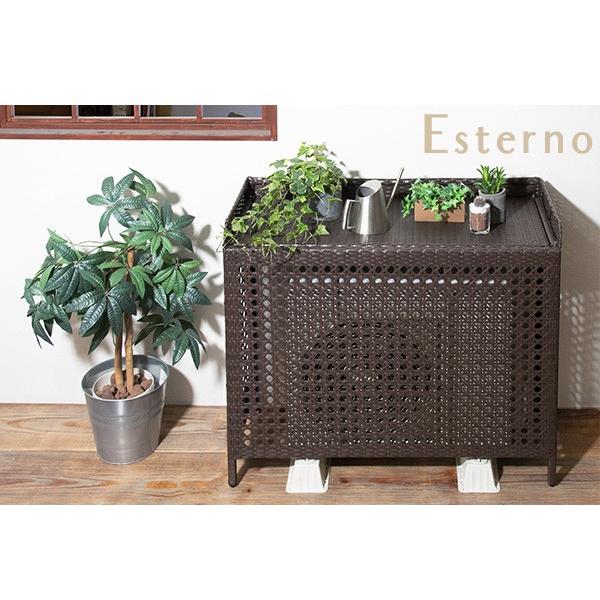ラタン調室外機カバーEsterno（エステルノ）室外機ケース ラタン調 リゾート風 エアコン ホワイト ダークブラウン ベランダ 折り畳み |  | 15