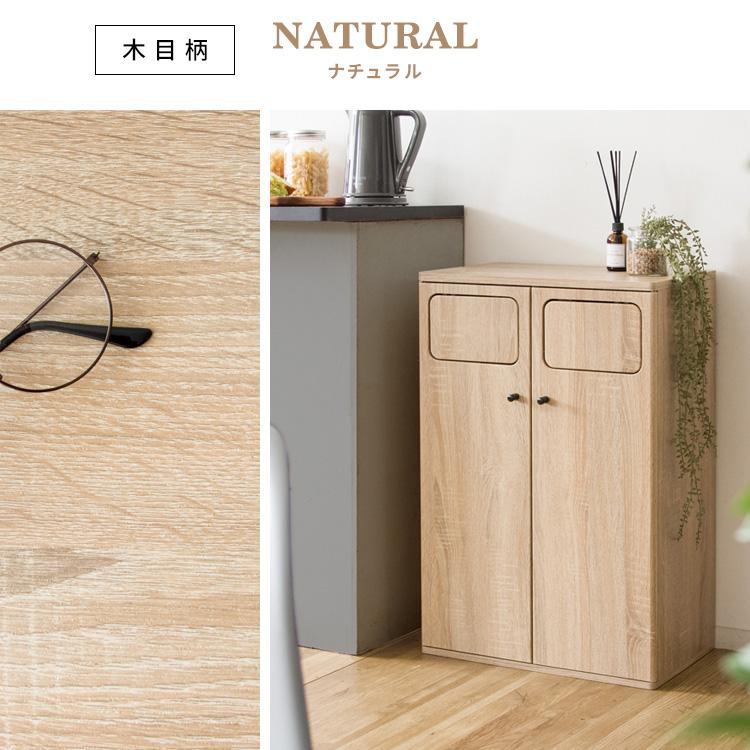 プッシュ式ダブルダストボックス Empro（エンプロー） 45×2L 二連 ゴミ箱 分別ダストボックス キッチンペール 90L ごみ箱 2連式 プッシュ扉 木目柄 | 宮武製作所 | 16