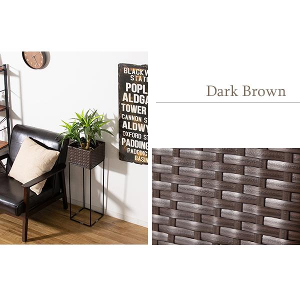 ラタンプランタースタンド Grand（グラン）幅22cm プランタースタンド ラタン調 リゾート 観葉植物 ホワイト ダークブラウン | 宮武製作所 | 10