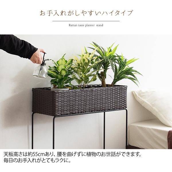 ラタンプランタースタンド Grand（グラン）幅60cm ラタン調 観葉植物 ホワイト ダークブラウン 観葉植物 花台 植木鉢スタンド 鉢植え フラワースタンド | 宮武製作所 | 05