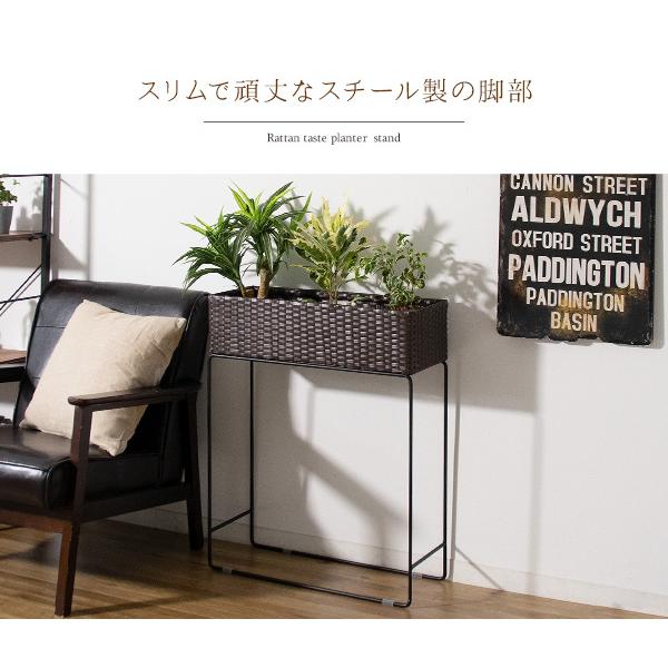 ラタンプランタースタンド Grand（グラン）幅60cm ラタン調 観葉植物 ホワイト ダークブラウン 観葉植物 花台 植木鉢スタンド 鉢植え フラワースタンド | 宮武製作所 | 07