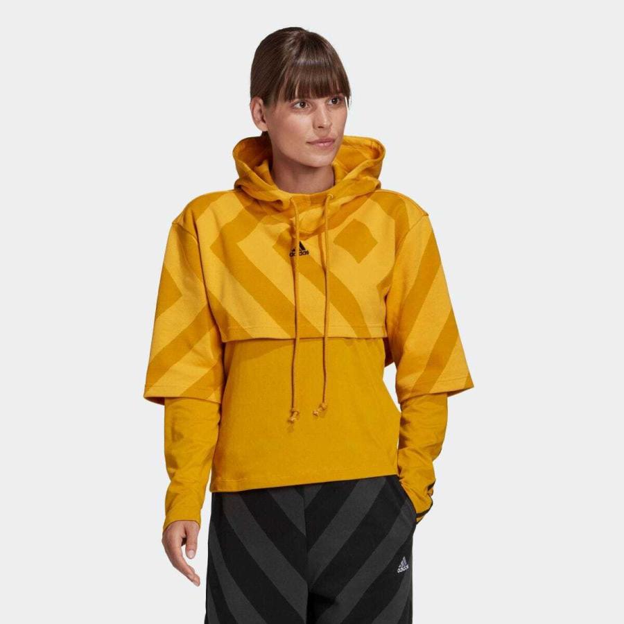 yellow adidas cropped sweatshirt