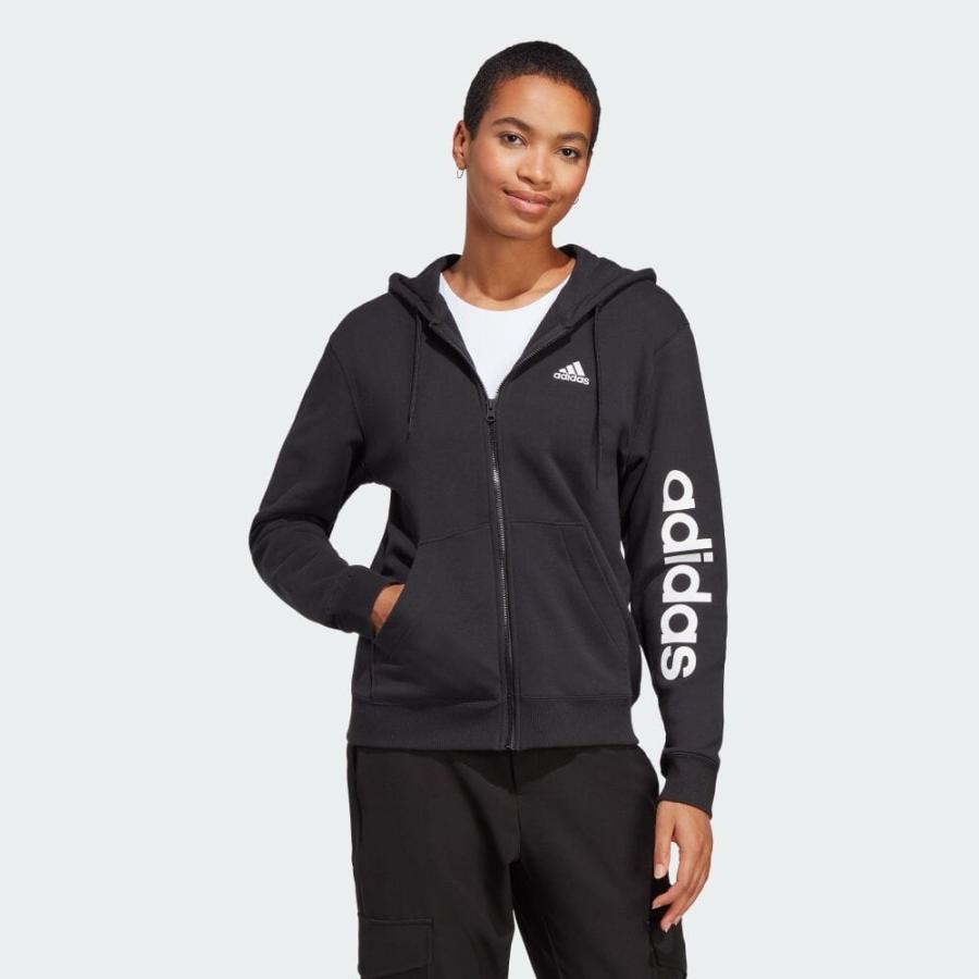 返品可 セール価格 アディダス公式 ウェア・服 トップス adidas エッセンシャルズ リニア フルジップ フレンチテリーパーカー トレーナー｜adidas｜02