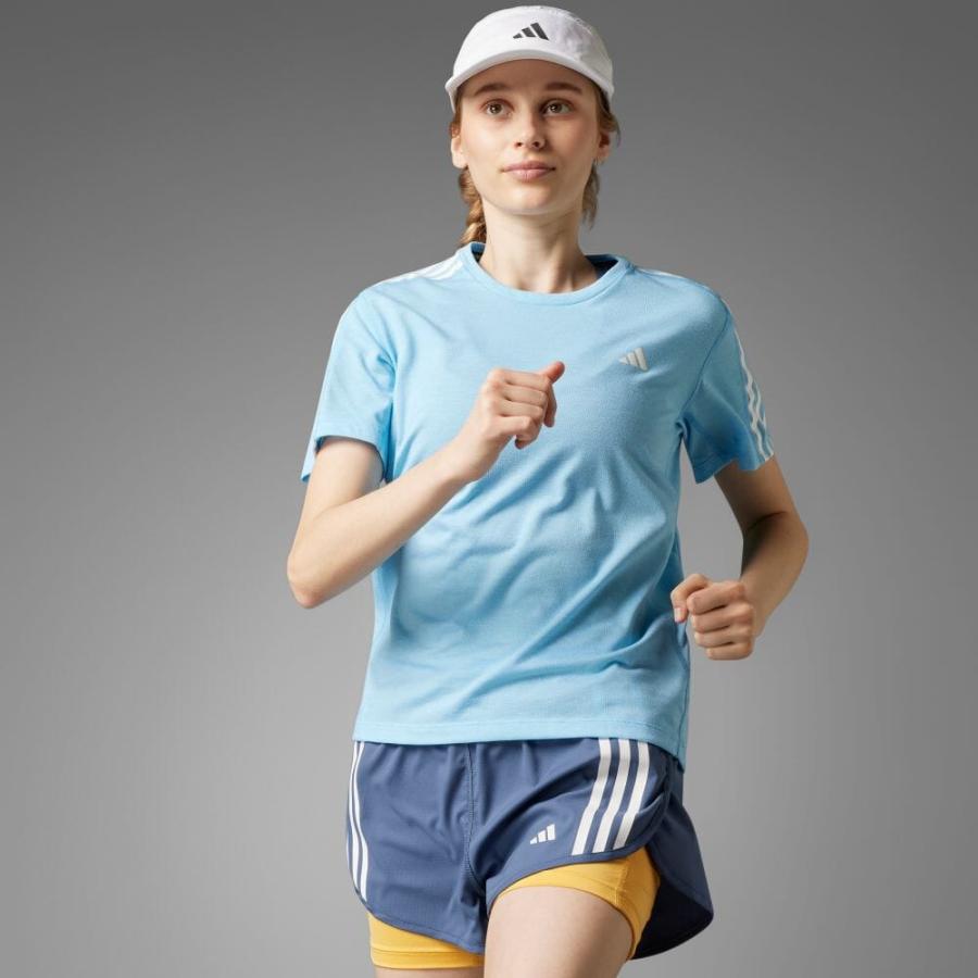 返品可 アディダス公式 ウェア・服 トップス adidas オウン ザ ラン スリーストライプス 半袖Tシャツ ランニングウェア 半袖｜adidas｜02