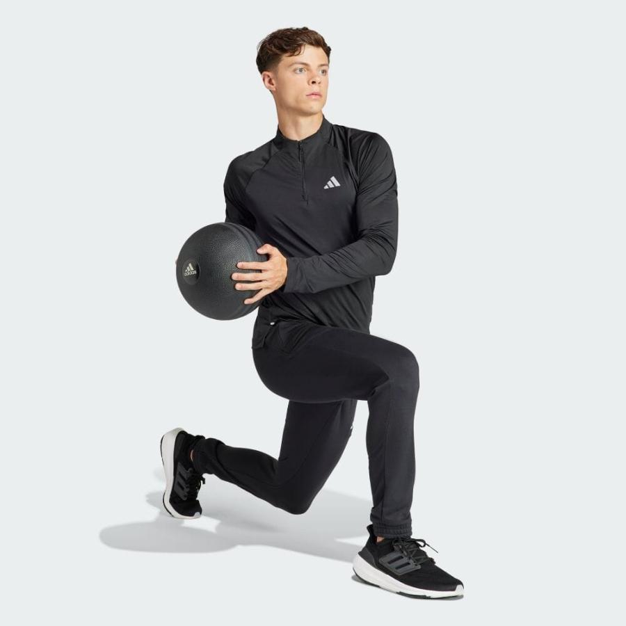 返品可 アディダス公式 ウェア・服 トップス adidas ジム+ トレーニング 1/4ジップ 長袖Tシャツ｜adidas｜04