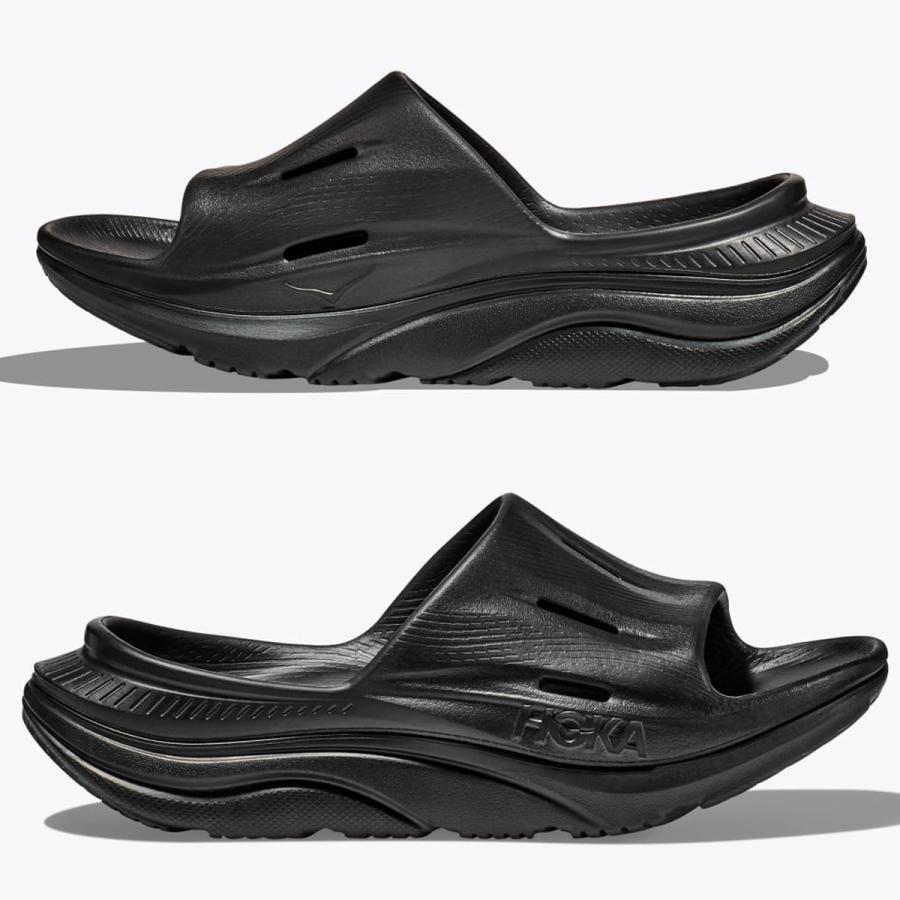 HOKA ブラック スポーツサンダル HOKA ONEONE（ホカ オネオネ） ホカ リカバリー サンダル メンズ