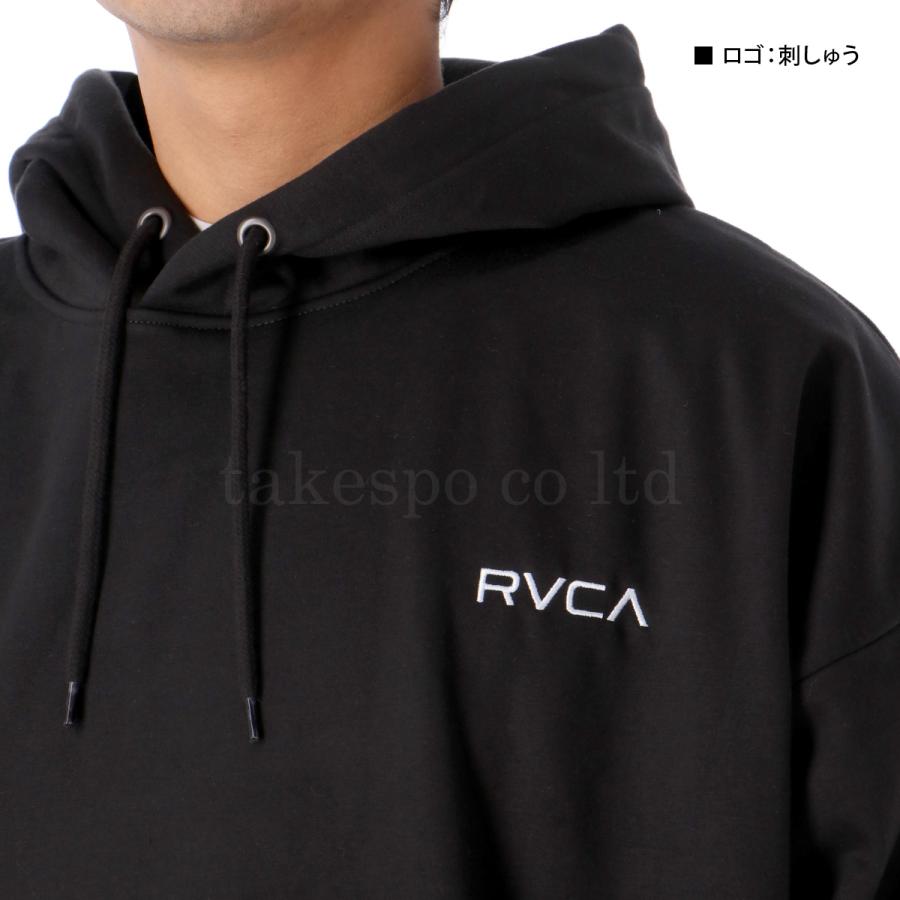 ルーカ スウェット メンズ 上下 RVCA パーカー パンツ 防風 はっ水 フリース 起毛 バックプリント 袖ロゴ プルオーバー フーディ トレーニン スウェット メンズ 運動着 部活 ルームウェア 上下セット