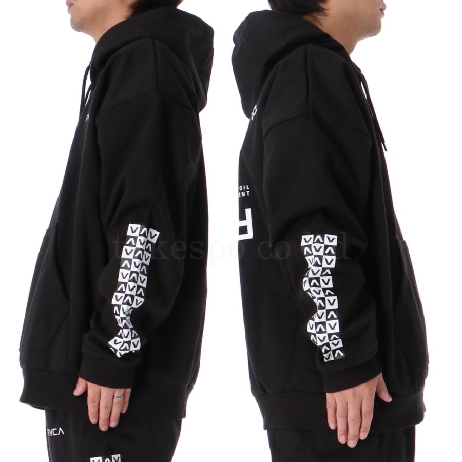 ルーカ スウェット メンズ 上下 RVCA パーカー パンツ 防風 はっ水 フリース 起毛 バックプリント 袖ロゴ プルオーバー フーディ トレーニン スウェット メンズ 運動着 部活 ルームウェア 上下セット