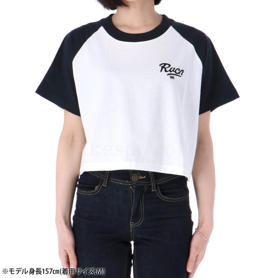 ルーカ Tシャツ レディース 上 RVCA 半袖 ラグラン コットン100% バックプリント クロップド丈 BD043243 アウトレット｜adistyle｜09