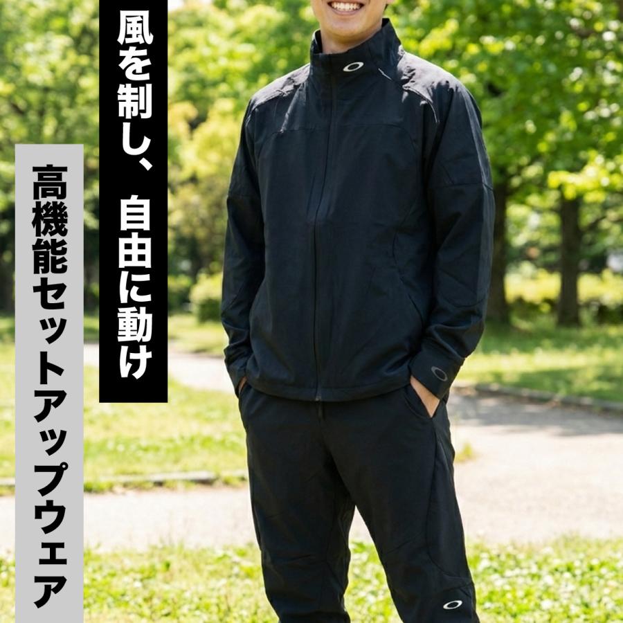 OAKLEY（オークリー） 薄手 ジャージ 上下 メンズ セットアップ 黒 白