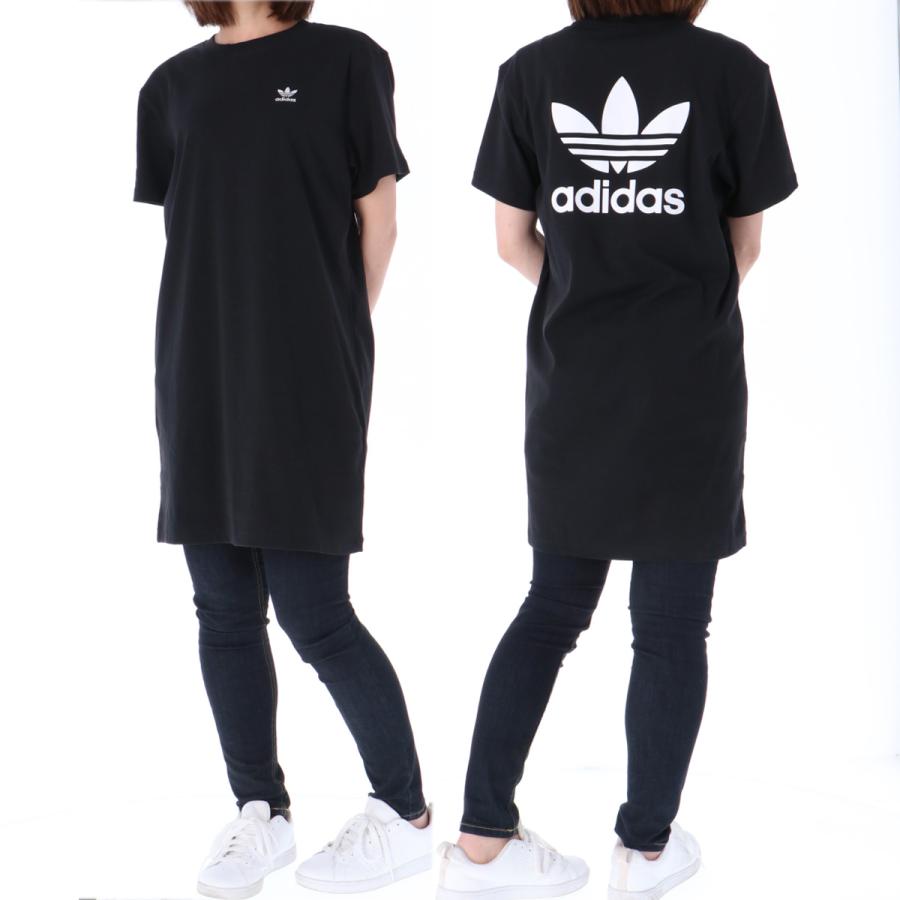 アディダス オリジナルス Tシャツ レディース 上 adidas originals バックプリント付き 半袖 トレフォイル ワンピース KMZ61 送料無料｜adistyle｜07