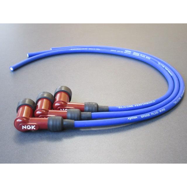 送料無料 LB05F-R＆KJ-58 NGK プラグキャップ+ケーブル 3セット