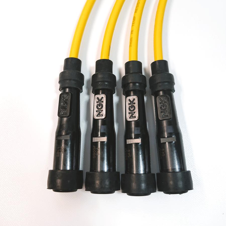 NGK 送料無料 SD05F＆KJ-61 NGK プラグキャップ+ケーブル 4セット