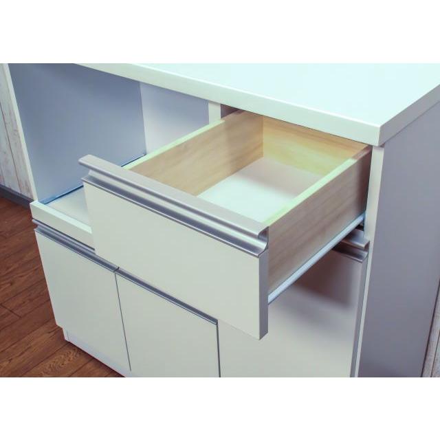 幅150cm 食器棚(レジューム 150TG-S WH/150QH-R WH) キッチンボード