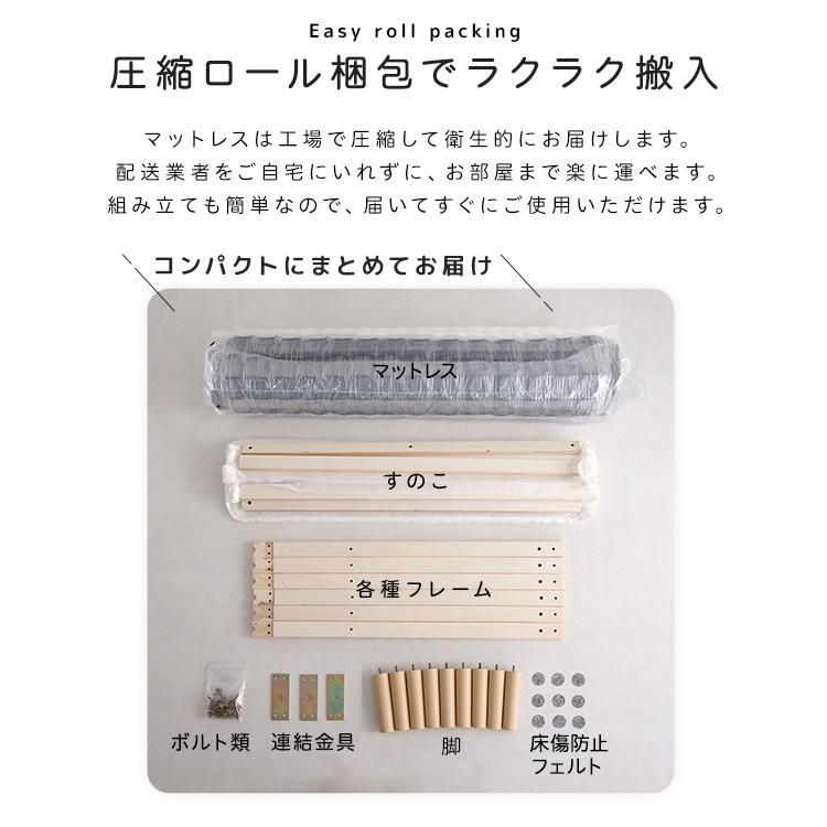 脚付きボンネルコイルロールマットレスベッド【SPINNAM