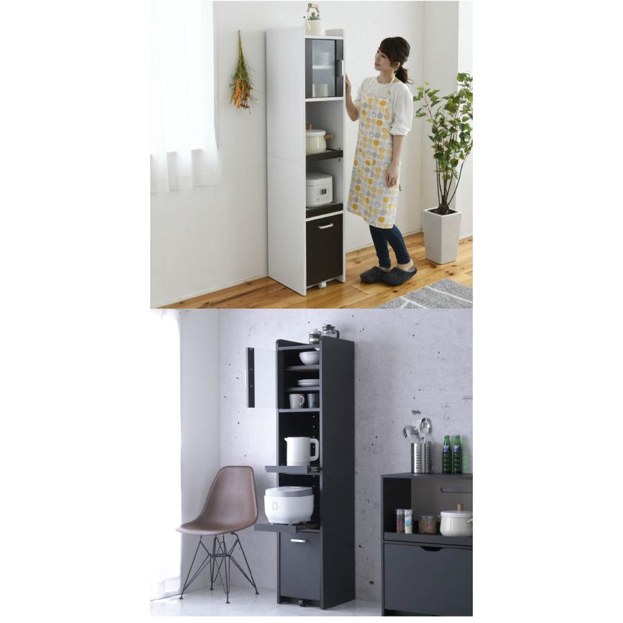 隙間家具 すきま 隙間収納 キッチン ミニ 食器棚 キッチン家電収納 家電ラック
