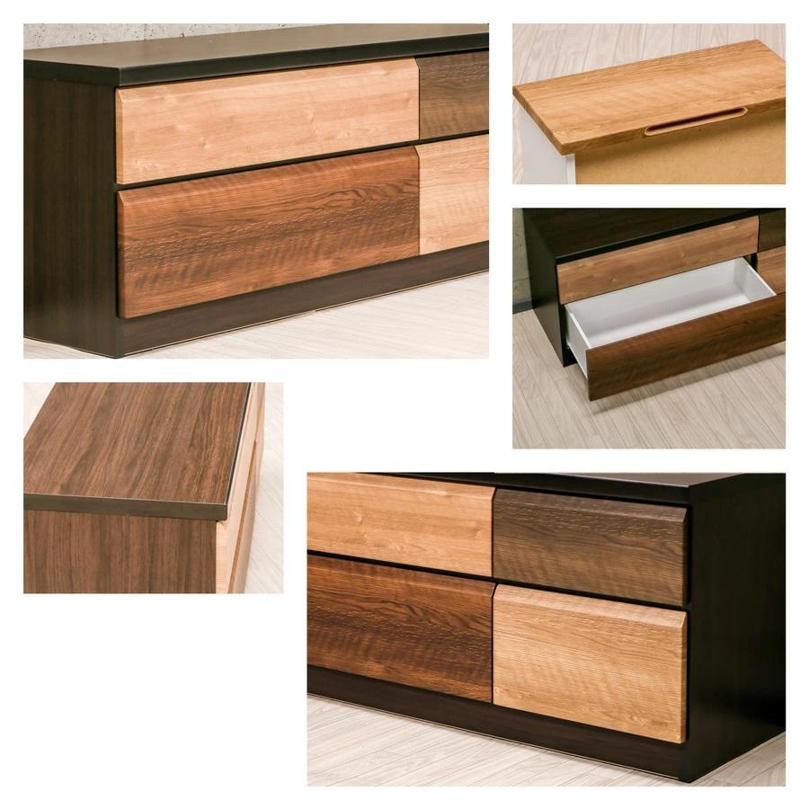 120-2段ローチェスト/ 収納2段整理タンス ベンチローチェスト 衣替え