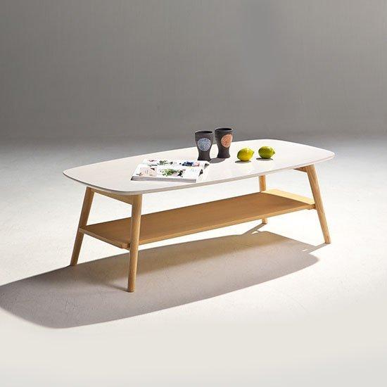 折れ脚105幅センターテーブル /ツートンカラー折りたたみローテーブル