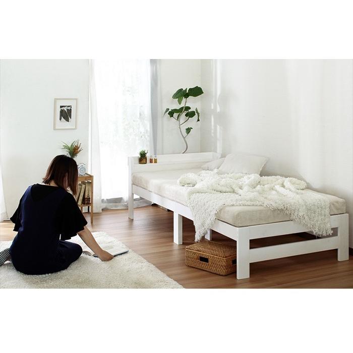 ARP2【アープ キャビネット2】パイン材 棚付きベッド シングル