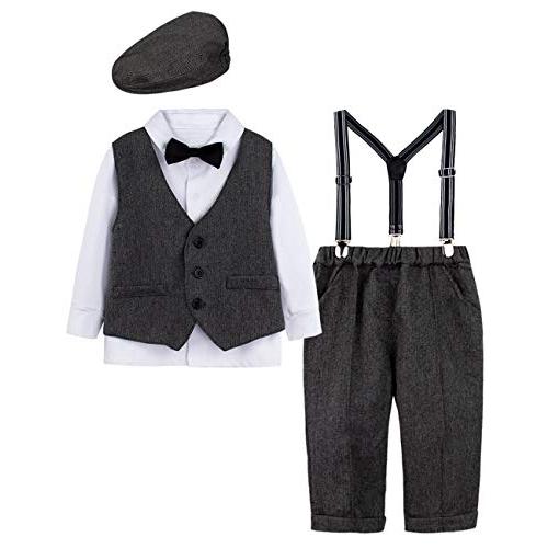 [BECOS] 男の子 フォーマル 子供服 お宮参り 結婚式 (ダークグレー， 110)